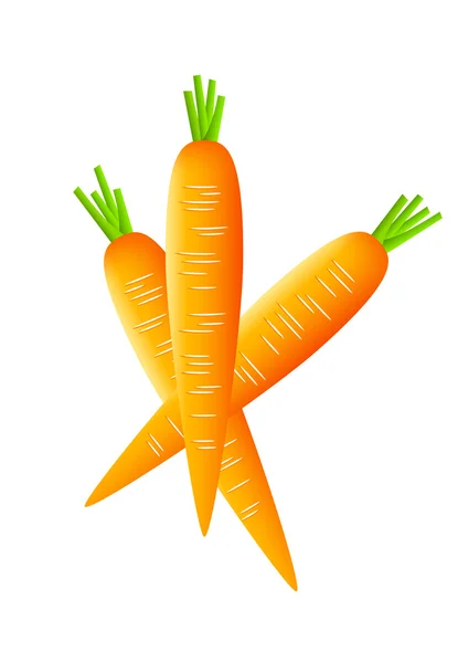 Zanahorias sobre fondo blanco — Vector de stock
