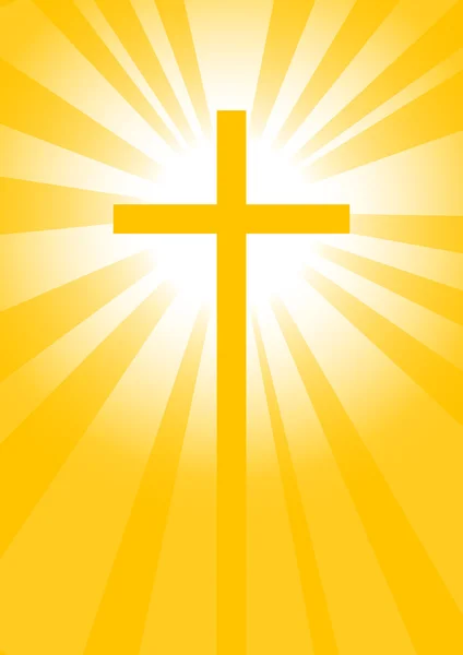 Хрест на жовтому тлі — стоковий вектор