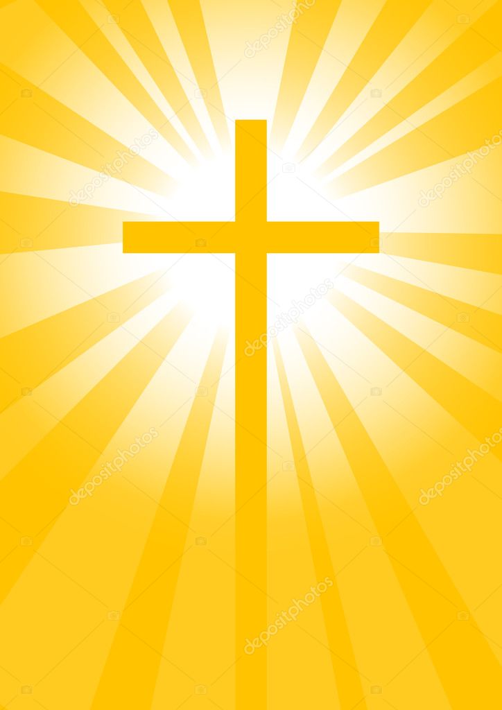 Cross on yellow background