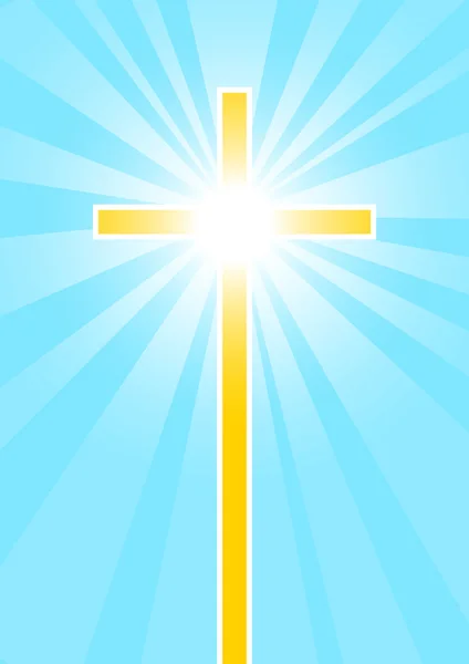 Croix sur fond bleu — Image vectorielle