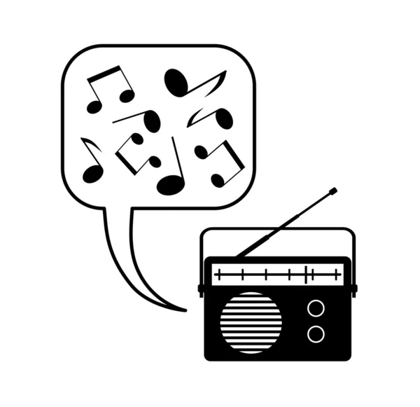 Rádio sobre fundo branco —  Vetores de Stock