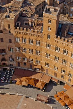 Siena, piazza del campo ayrıntı, Toskana, İtalya