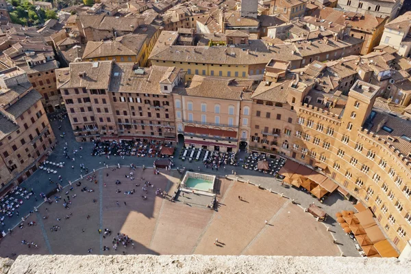 Siena Piazza del Campótól részletesen, Toszkána, Olaszország — Stock Fotó
