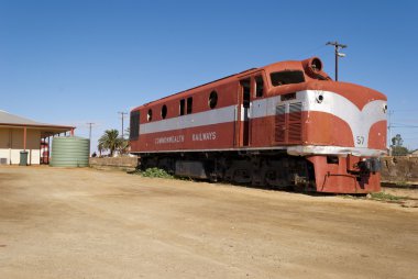 Abandoned train in Marree, South Australia clipart