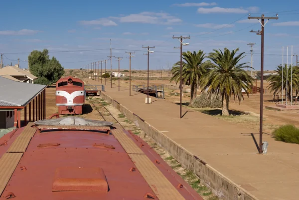 Opuštěný vlak v marree, Jižní Austrálie — Stock fotografie