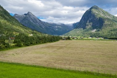 Norveç, güzel dağ manzarası