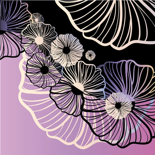 Violeta papoula ornamento floral —  Vetores de Stock
