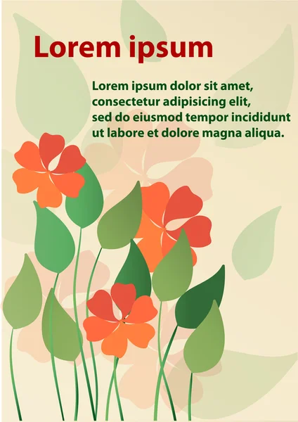 Plantilla de diseño de tarjeta de felicitación flor — Archivo Imágenes Vectoriales