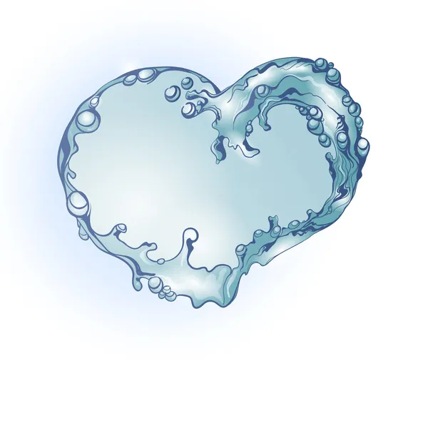 Acqua schizzi di cuore — Vettoriale Stock