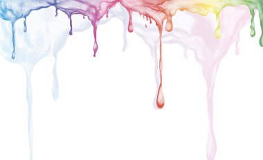 Rainbow flowing drops clipart