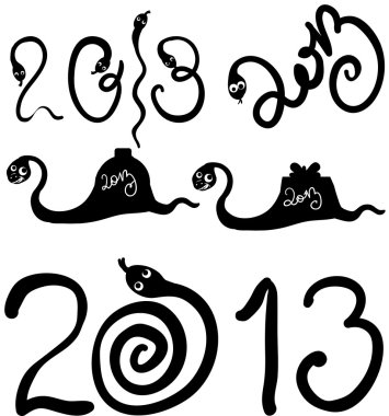 2013 snakes set clipart