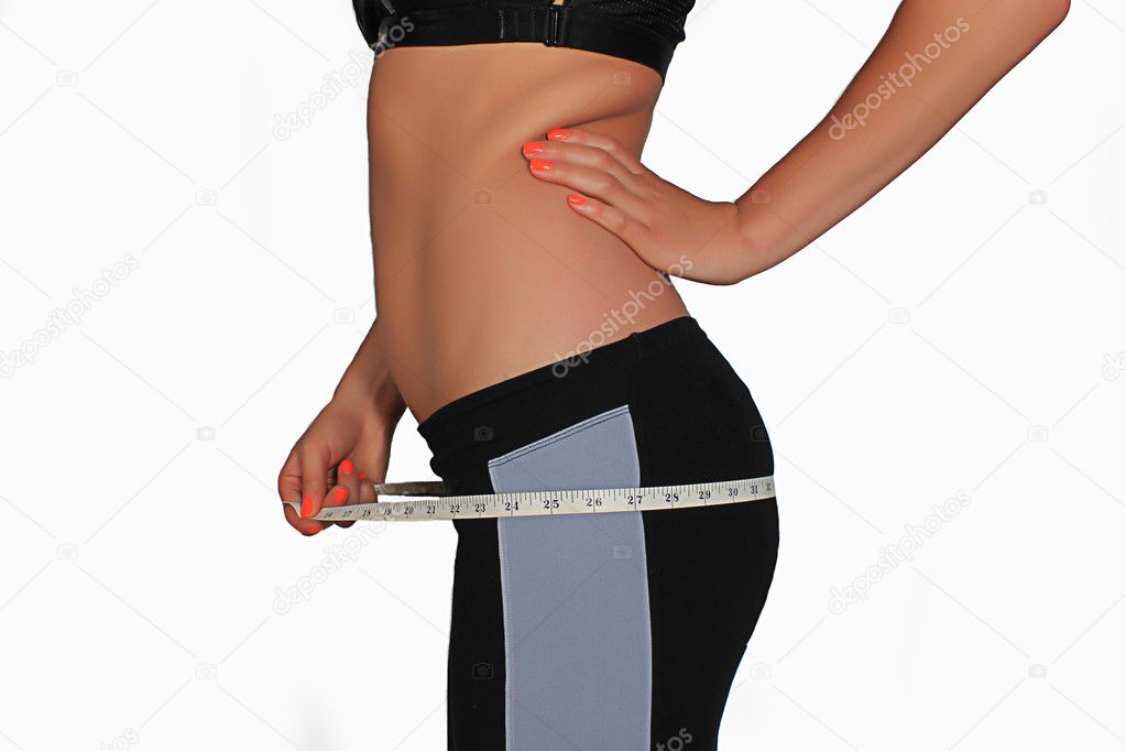 Woman body part is being measured