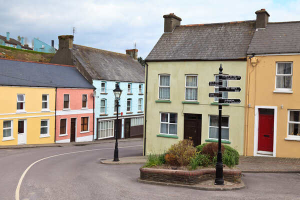 Colorful houses in a West Cork village, Ireland