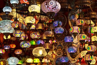 Turkish lamps in the Grand Bazaar, Istanbul, Turkey clipart