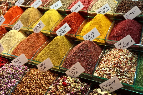 Spice kraam in Istanboel, Turkije Stockfoto