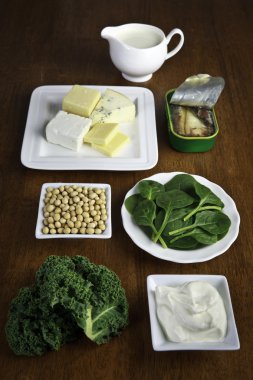 Food sources of calcium clipart