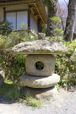 Japanese traditional stone lantern. clipart