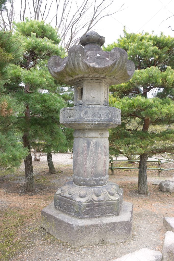Japanese traditional stone lantern