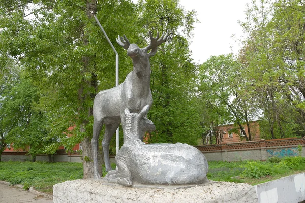Скульптура лосей. Рязань, Россия . — стоковое фото