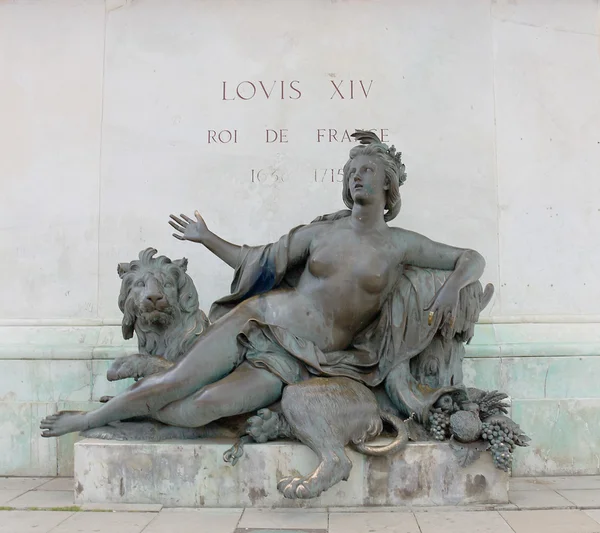 Statue allégorique de la rivière Saône. Lyon, France — Photo