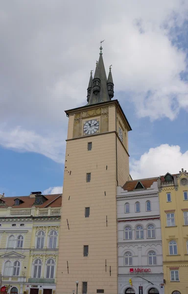 Clock tower on the riverside of Vltava river — Stock Photo, Image