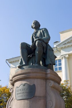 Monument for Russian scientist Mikhail Lomonosov clipart