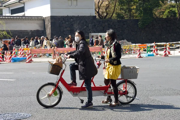 stock image Women at tandem bicycle