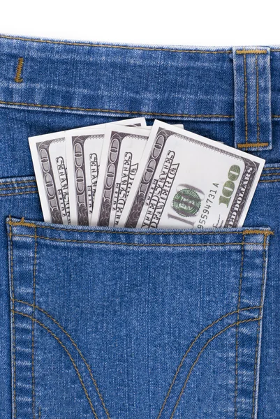 Dólares en un bolsillo — Foto de Stock