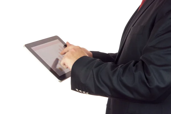 Geschäftsmann und digitales Tablet — Stockfoto