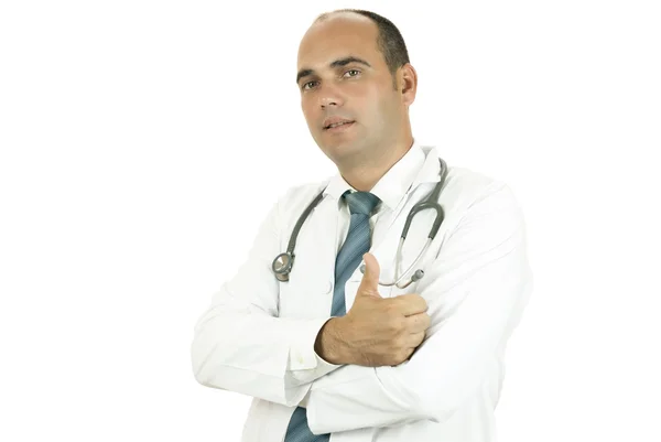 엄지를 펴고 있는 의사 — 스톡 사진