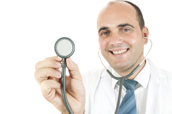Medico con uno stetoscopio — Foto Stock