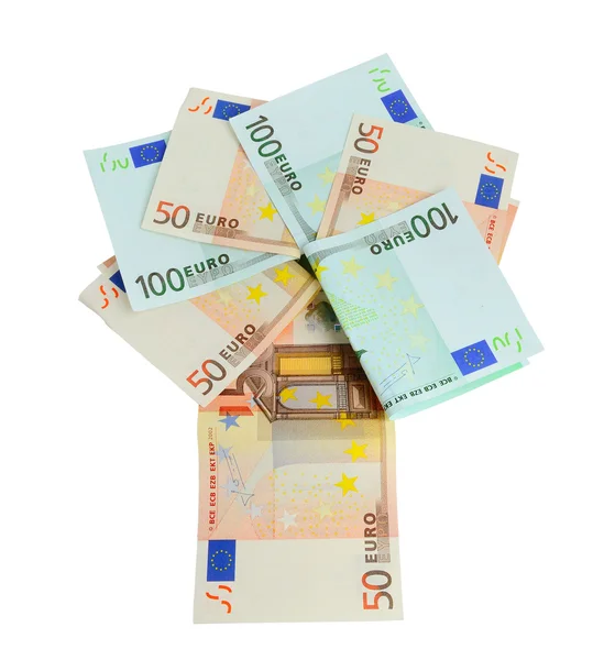Банкноти 50 і 100 євро — стокове фото