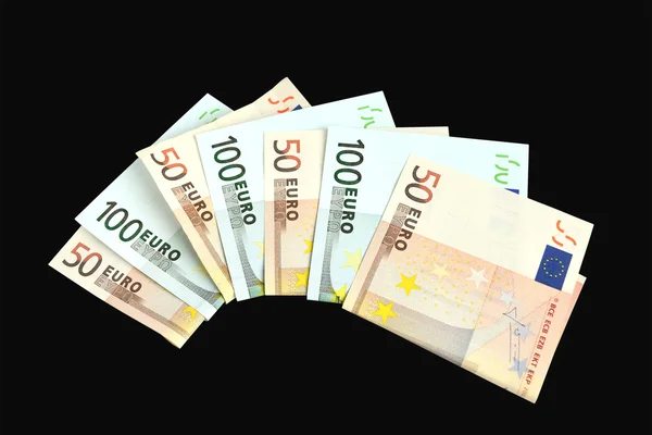 Bankovky 50 a 100 euro — Stock fotografie