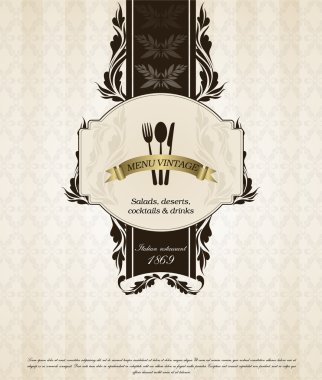 Restaurant menu design in vintage style clipart