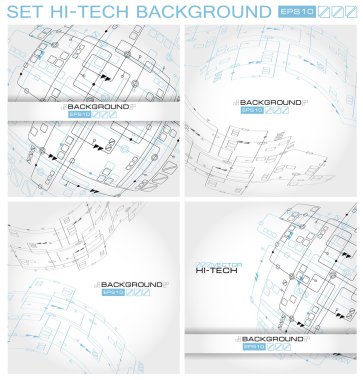 Set Hi-tech Abstract Vector Background. clipart