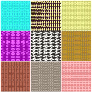 Set 9 patterns seamlessly clipart