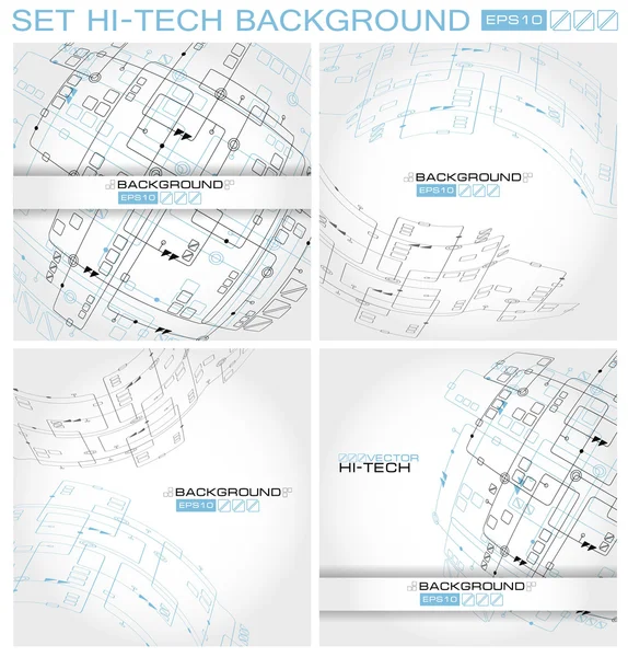 Set Hi-tech Abstract Vector Fondo . — Archivo Imágenes Vectoriales