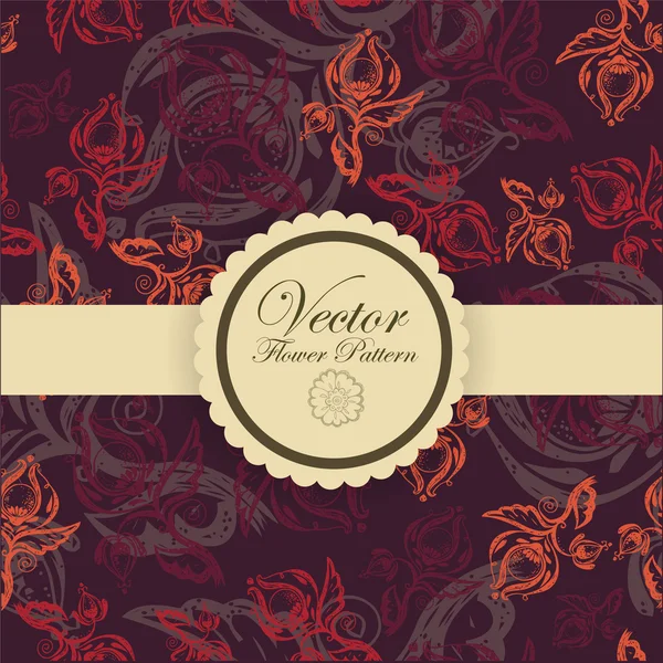 花の背景ヴィンテージドレスと抽象的なエレガンスのシームレスなパターン — ストックベクタ