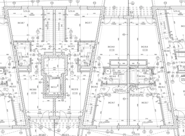 Архітектурний план CAD Стокове Зображення