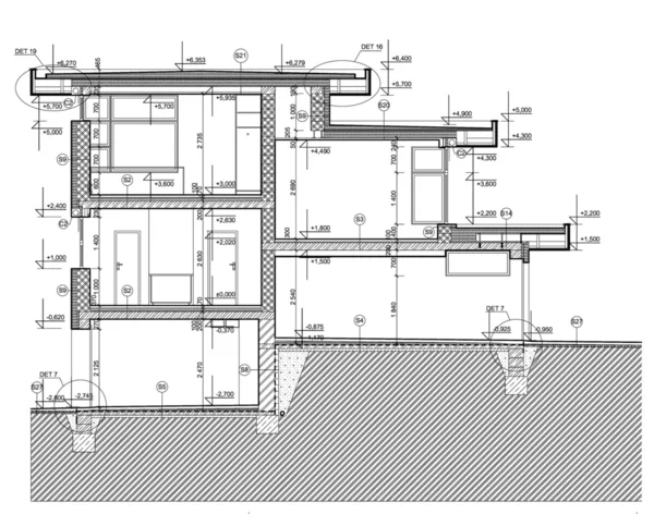 CAD Plano de Arquitetura — Fotografia de Stock