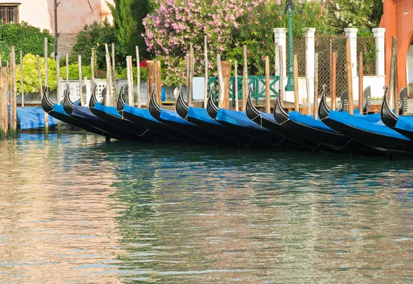 Gondels in Venetië in de zomer. — Stockfoto