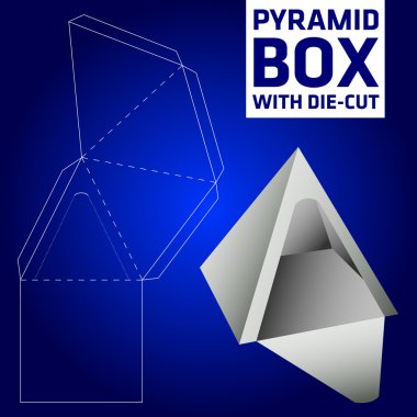 Pyramid box vector die-cut clipart