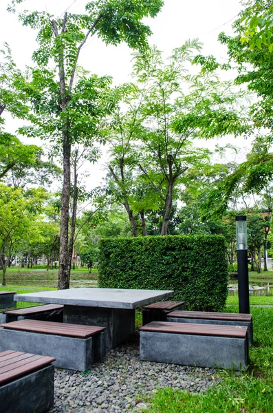 stock image Mable table in public park