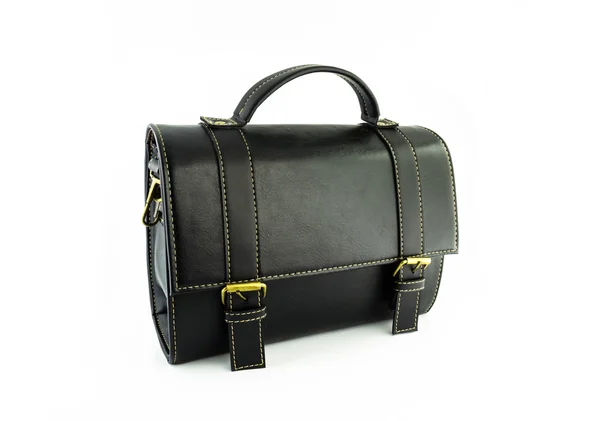 Black leather bag — Stock Photo, Image