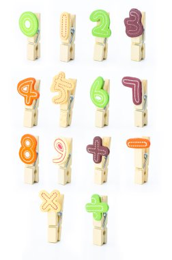 Wooden clip with number clipart