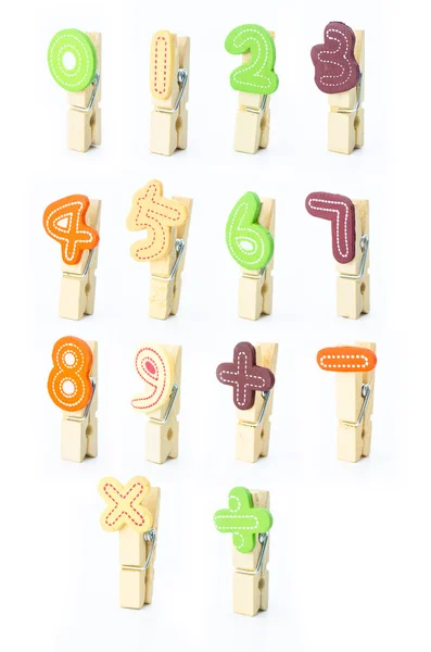 Wooden clip with number — Stock Photo, Image