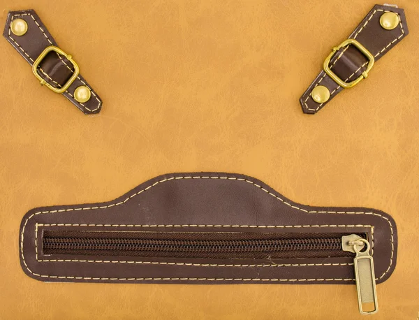 Smiley face of leather bag — Stock Photo, Image