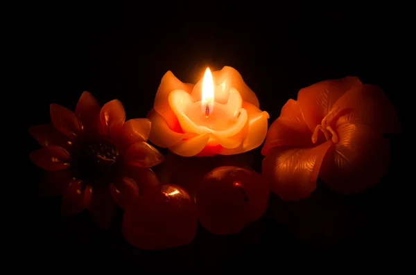 Bunga lilin terbakar. — Stok Foto