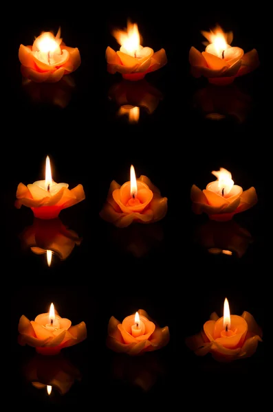 Flor vela en el fuego — Foto de Stock