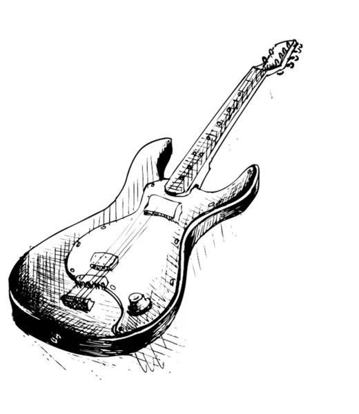 Muziekinstrument - een elektrische gitaar — Stockvector